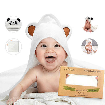 Organic Bamboo Fiber Baby HoodedBath Towel Bear Ears Baby Gift