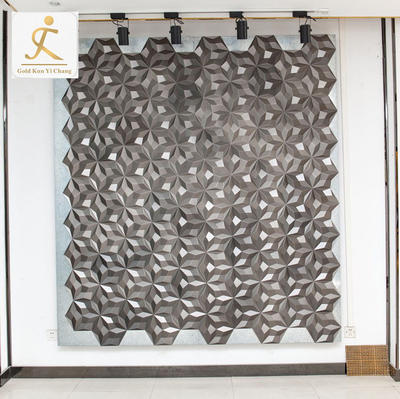Custom 3D effect indoor wall panel interior decoration stainless steel background wall fire resistant wall cladding