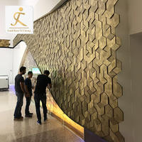Custom Professional hotel 3d design wall cladding interior decoration wall panel indoor metal decorative stainless steel