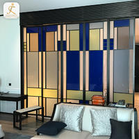 blue patchwork metal wall decorated board sus 304 316 waterproof wall boards stainless hotel fireproof decorative wall panel