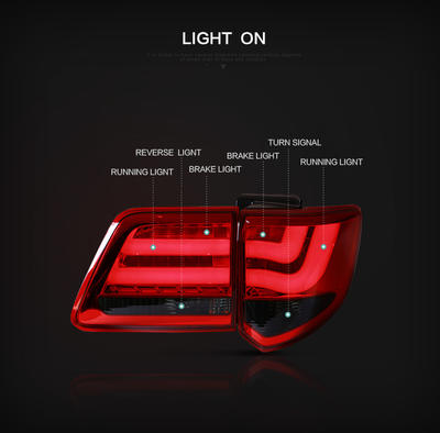 VLAND manufacturer accessory for car ledlight for FORTUNER taillight 2012 2013 2014 2015 2016 2017 2018 tail lamp with LED drl