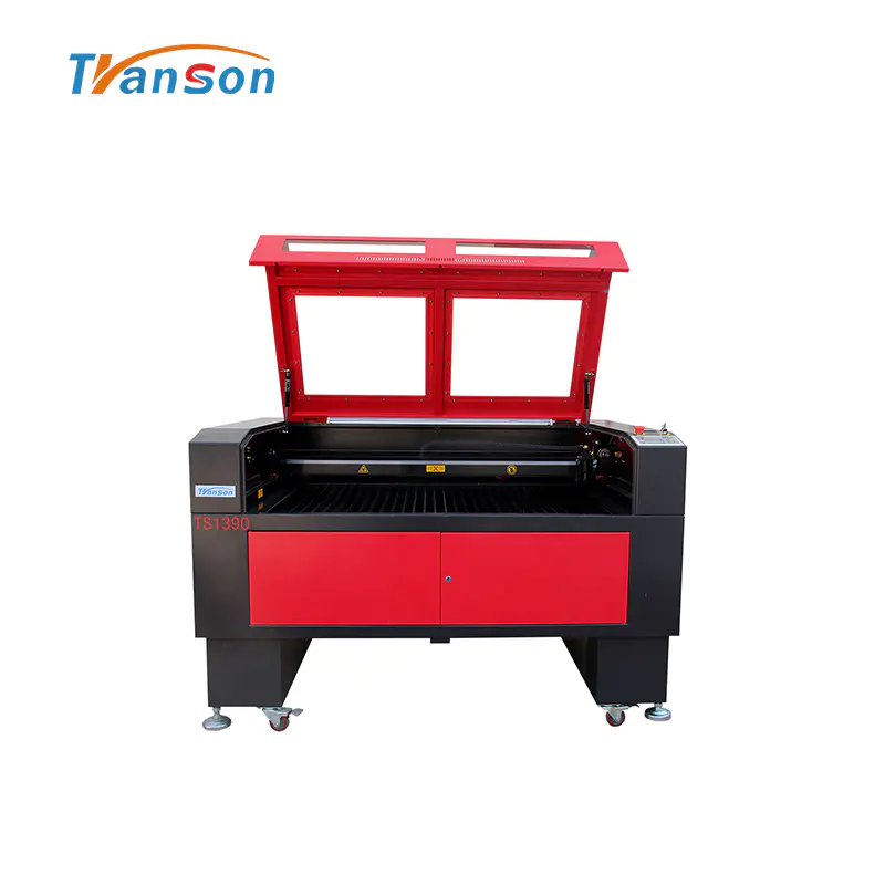 100W Co2 Laser Cutting Engraving Machine TS1390 with Reci W4 Tube used forwood paper acrylic leather plastic stone glass