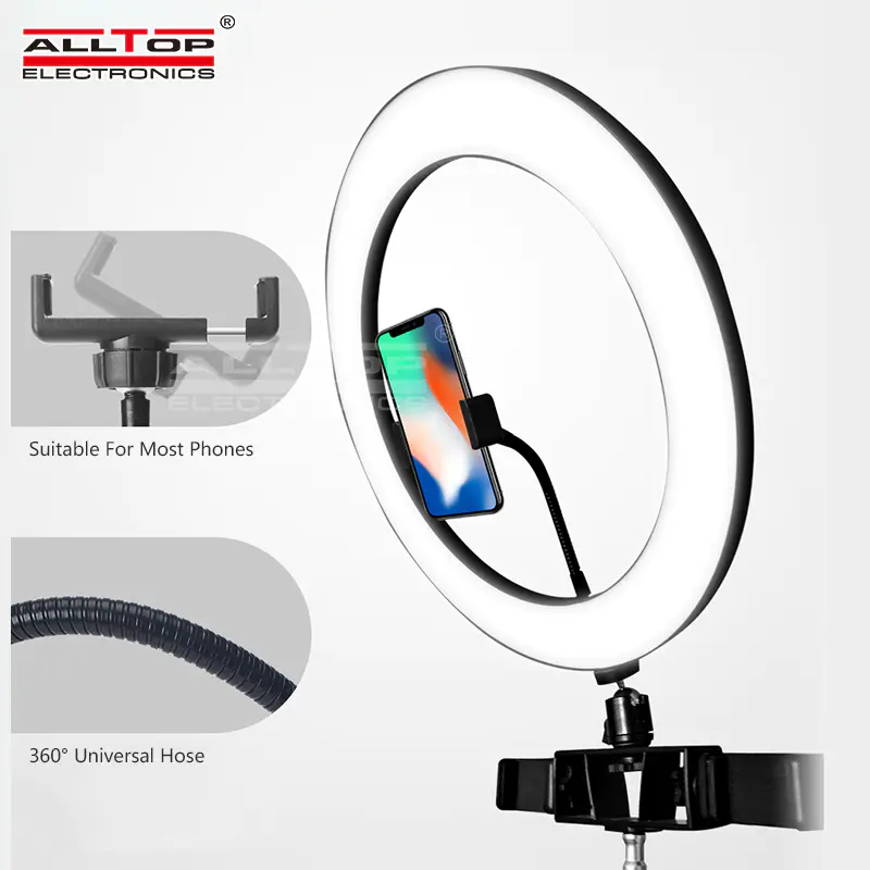 ALLTOP Photography Phone Holder Usb Plug Photo Studio Smartphone Selfie LED Ring Light