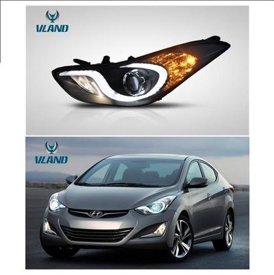 Vland car headlights for Elantra 2011-2017 LED DRL head light plug and play
