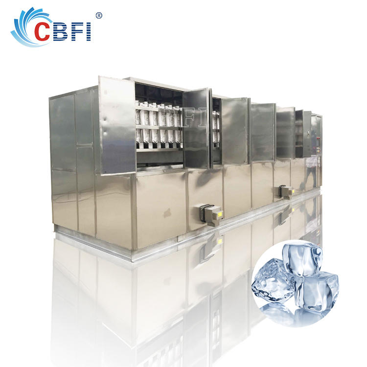 1 2 3 ton customized big clear crystal commercial automatic water cooling square ice cube maker plant ice cube making machine