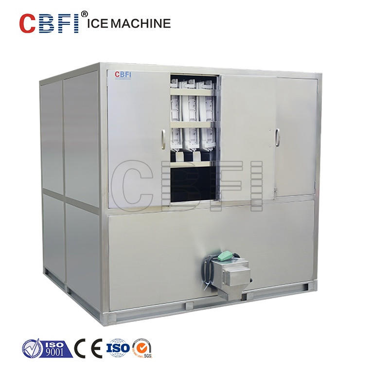 Guangzhou CBFI CV5000 Cube ice machine with semi auto packing ice bin