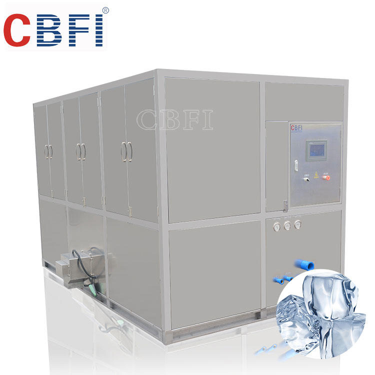 5000kg/day industrial ice cube making machine for coffee shop and supermarket with automatic packing system