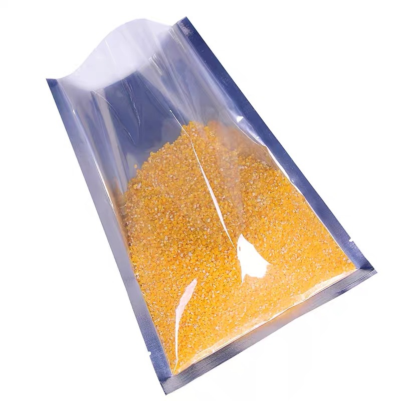 Silvery Aluminium Foil Pouches Front Clear Mylar Heat Seal Cookie Candy Sachet Coffee Bag