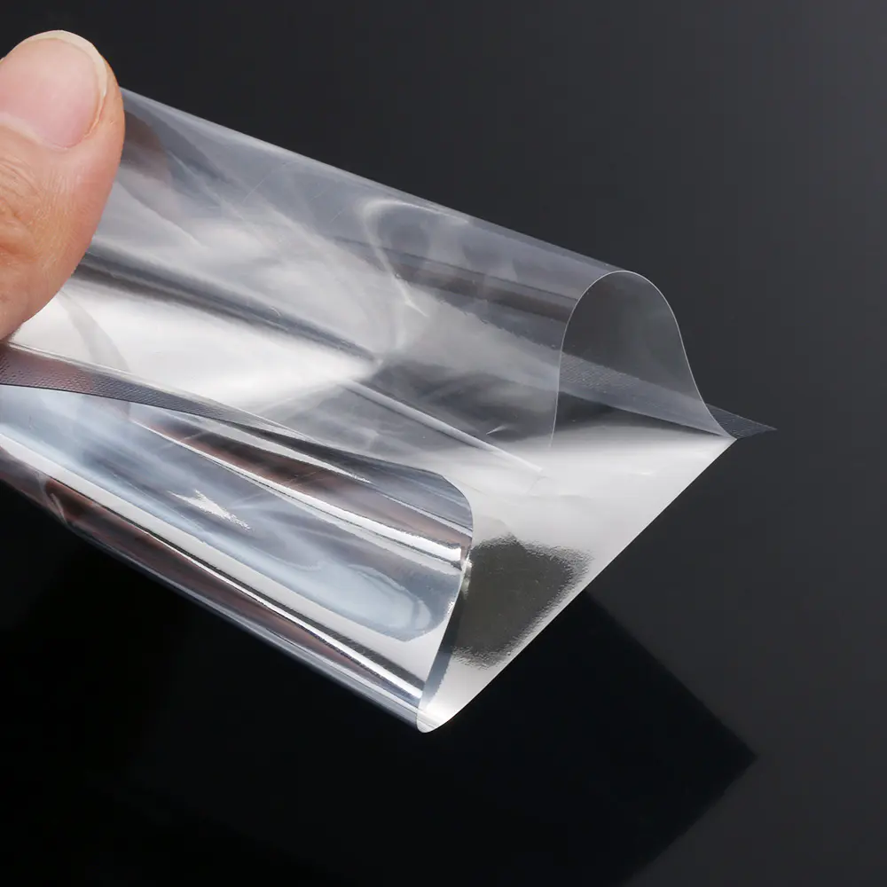 Silvery Metallic Aluminium Foil Pouches Front Clear Heat Seal Cookie Candy Sachet Bag