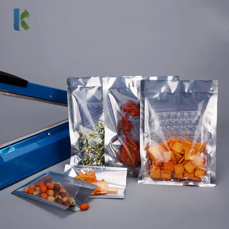Silver Clear Aluminum Foil Bag,Heat Seal Packing Food Storage Bag,Vacuum Pouches Mylar Open Top Coffee Tea Candy Packaging
