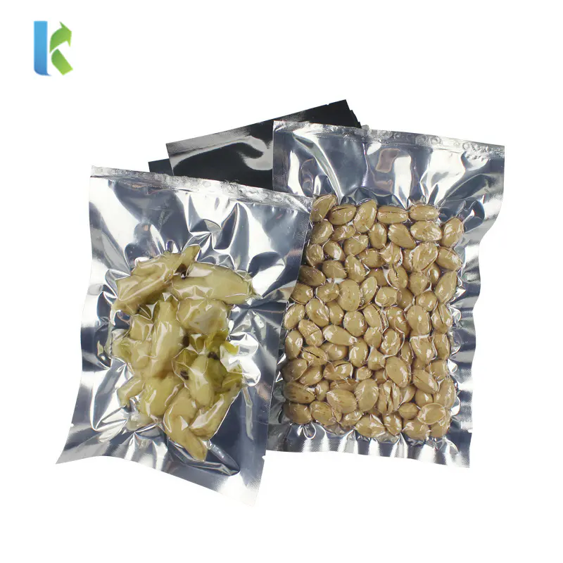 Open Top Front Clear Back Silver Aluminum Mylar Foil Bag For Vacuum Seal Long Term Food Storage
