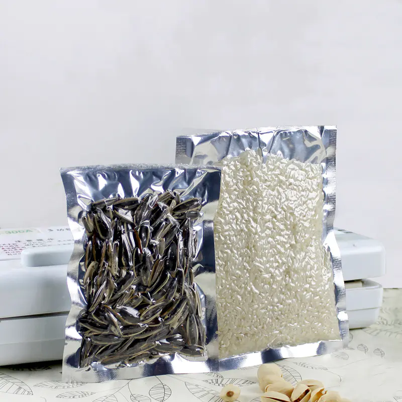 Clear Silver Waterproof Aluminium Foil Packaging Bags Food Storage Transparent Mylar Vacuum Plastic Snack Pastry Coffee Bag