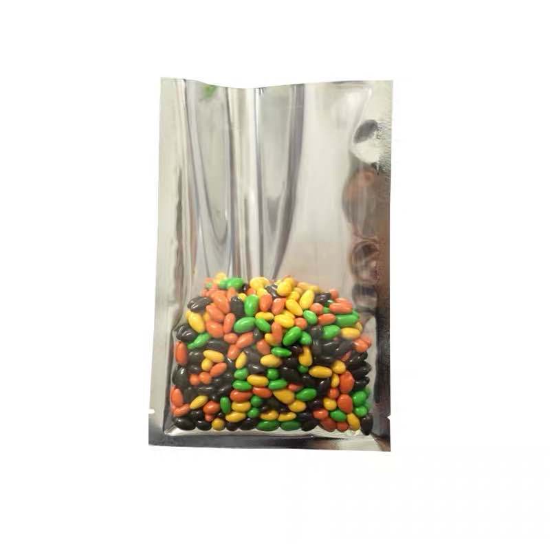 Silvery Aluminium Foil Pouches Front Clear Mylar Heat Seal Cookie Candy Sachet Coffee Bag