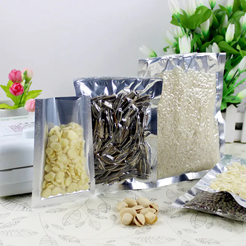 Clear Silver Aluminium Foil Packaging Bags Food Storage Transparent Mylar Vacuum Plastic Snack Pastry Coffee Candy Bag