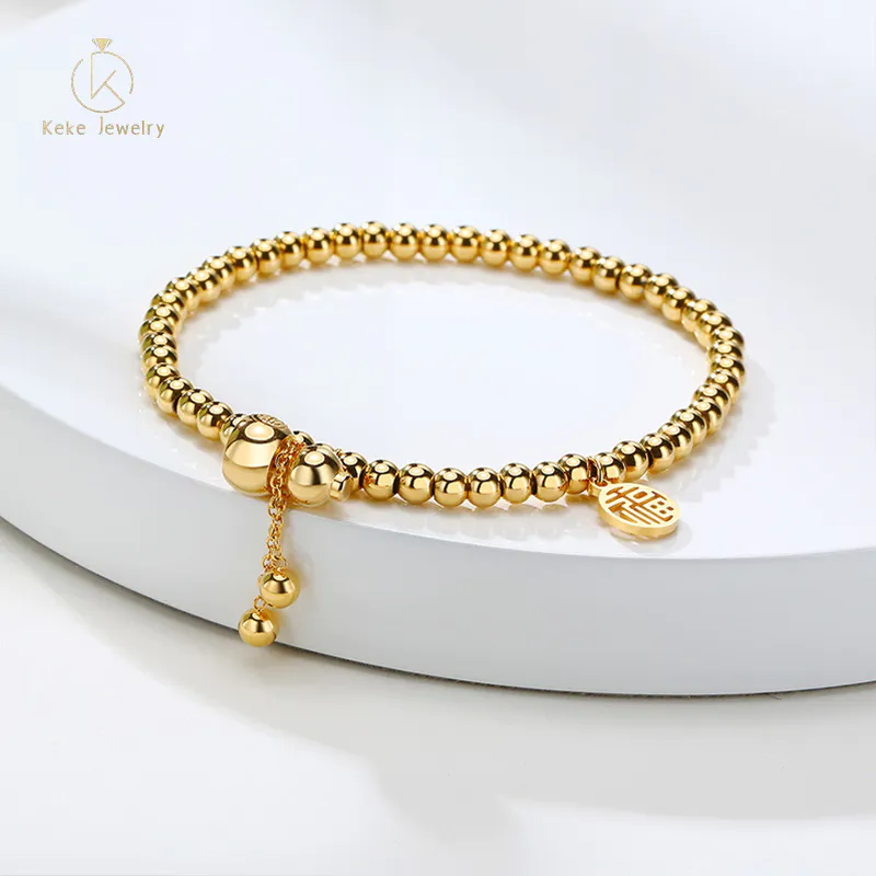 Hot Selling Simple stainless steel gourd element blessing beaded female bracelet BR-919