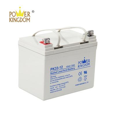 12V Middle size rechargeable agm battery for solar system 12v 33ah