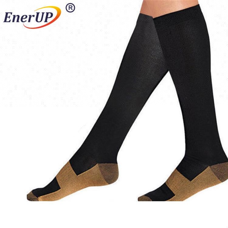 Compression customized logo copper sports long high soccer over knee socks