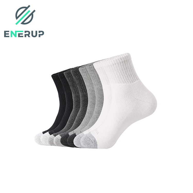 Enerup Solid Bulk White School Plain Orange Nylon Silicone Blank Sublimation Ankle Socks Designer