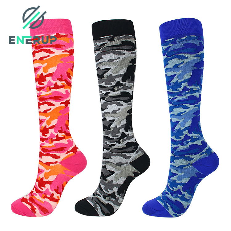Enerup Private Label Breathable Solid White Polyester Physix Gear Sport 4 Pairs Knee High Graduated Compression Ankgle Socks