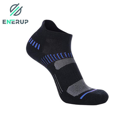 Enerup Cushioned Breathable Wholesale Ladies Men Cotton Calcetines Custom Print Sports Athletic Running Ankle Socks