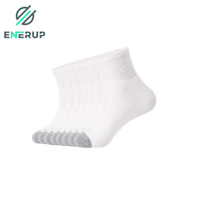Enerup White Cotton Business Customised Calcetines Hombre Women Mens Dress Running Crew Ankle Socks