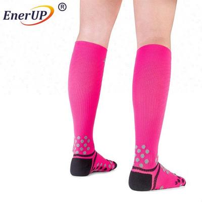 Breathable men knee high copper compression socks for sports
