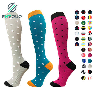 Enerup Chaussettes De Sport Calcetines Sport Colorful Men Women Plantar Fasciitis Compression Nursing Socks 15-20 mmhg