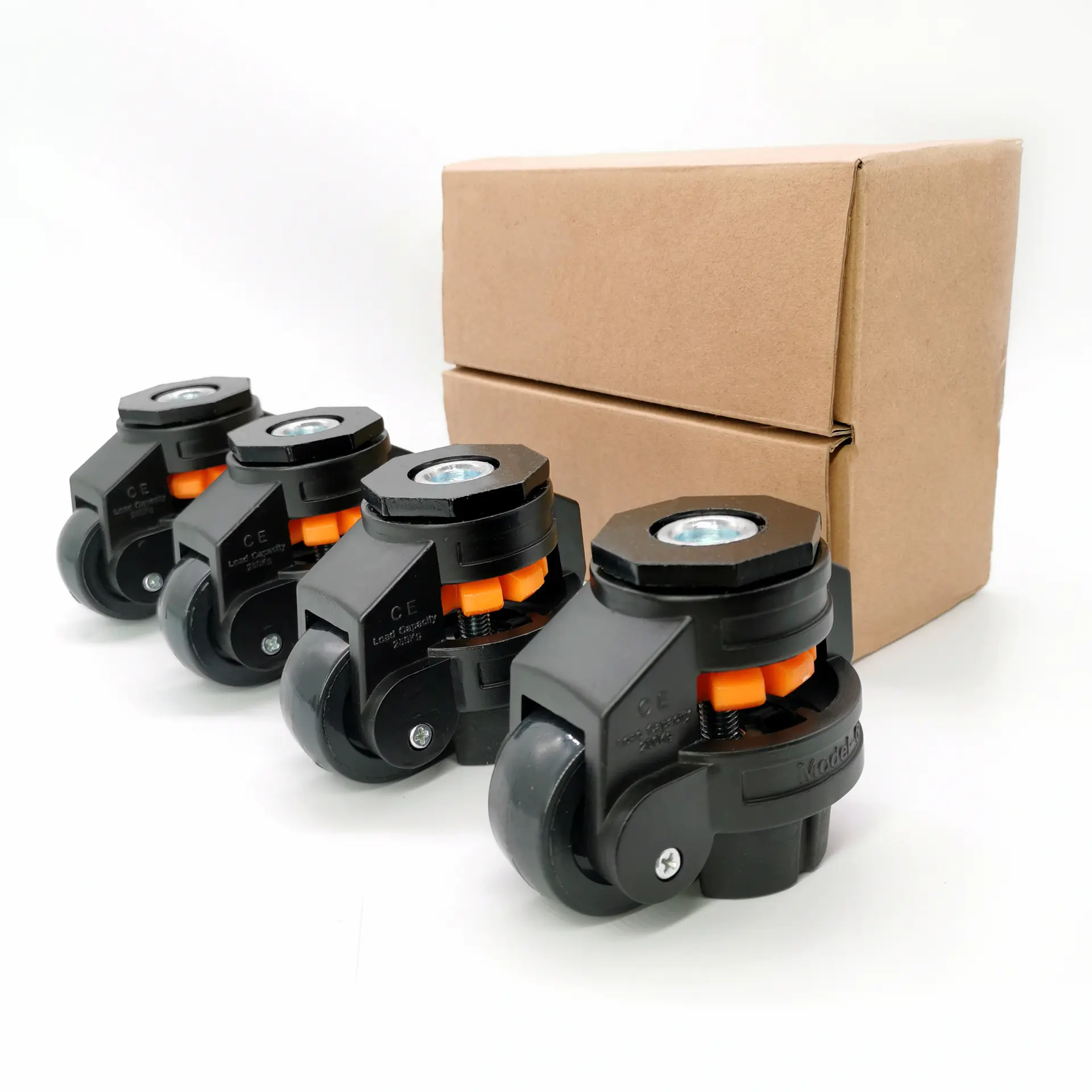 4 Pack GD-60F Korean Style Plate Mounted Nylon Wheels Heavy Duty Retractable Machine Leveling Casters