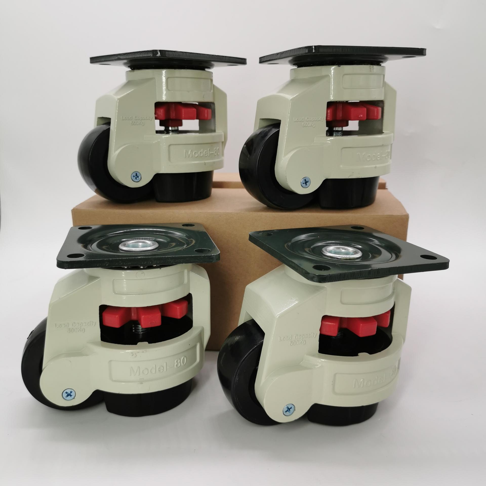 GD80 2.5 Inch Leveling Hight Adjustable Retractable Heavy Duty Machine Swivel Top Plate Caster wheel
