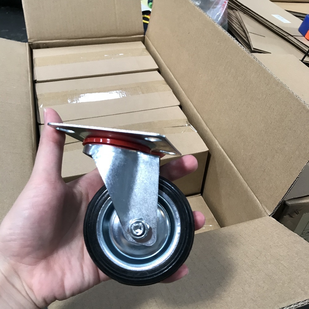 Box Packing 3" 3.5" 4" 5" 6" 8" 10" Inch Industrial Rubber Universal Caster Wheel for Hand Trolley