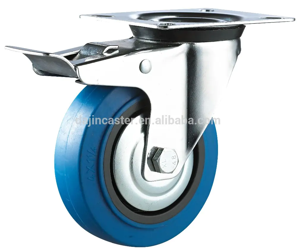 industrial Blue elastic thermoplastic rubber caster wheel