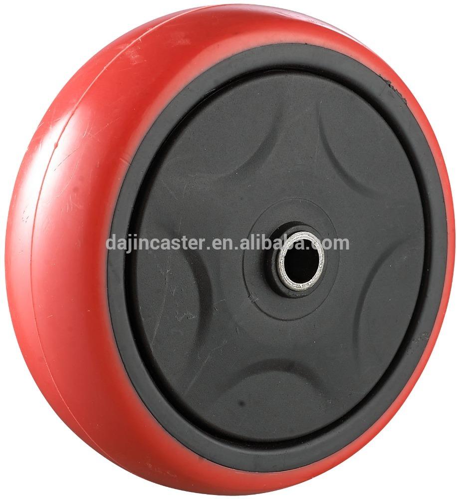 industrial red color artificial rubber retractable casters wheel