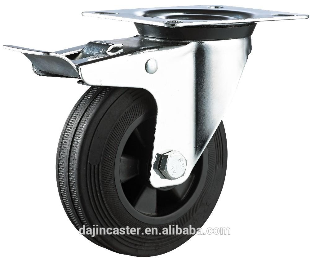 8 inch ECO-friendly industrial dustbin caster and black TPR wheel