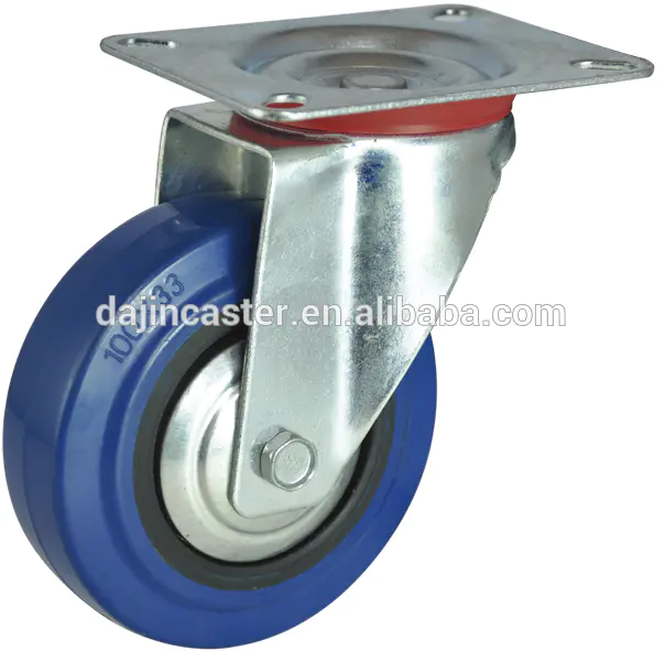 European style elastic rubber swivel caster wheel