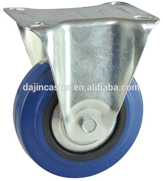 125mm 5 inch Top Plated Elastic Rubber Industrial Caster