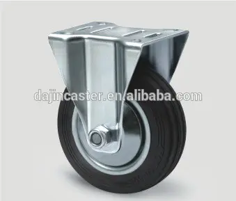 wheel caster supplier iron core black rubber caster with roller bearing