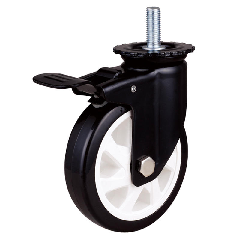 Industrial Fixed Plate Double ball bearings Polyurethane Castor Wheel