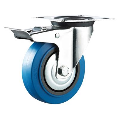 Swivel industrial rubber retractable casters