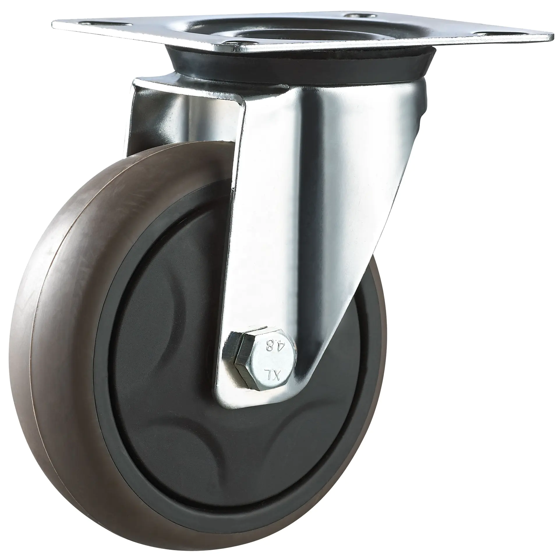 Swivel industrial rubber retractable casters