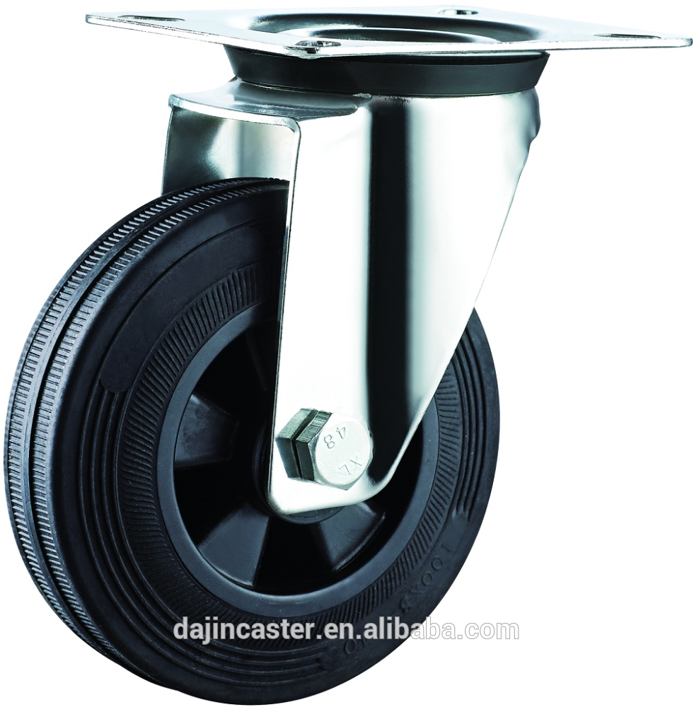 8 inch ECO-friendly industrial dustbin caster and black TPR wheel