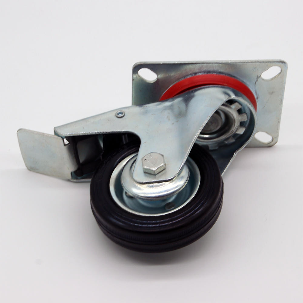 SSDJ Industrial rubber casters wheel for Russian market with stem with bolt hoe with top plate