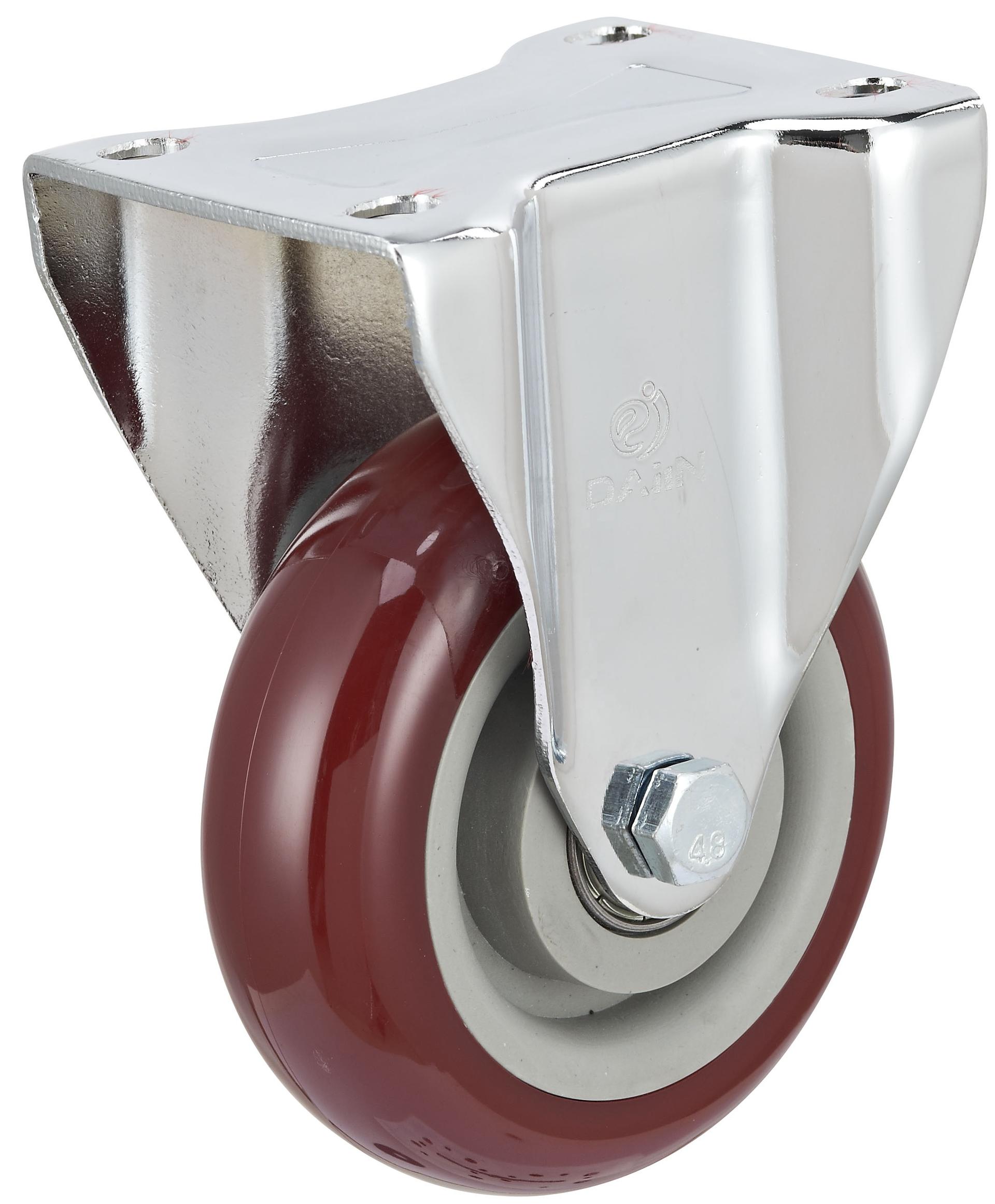 Retractable Swivel Red Polyurethane PU Casters