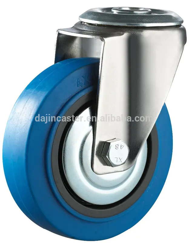 industrial Blue elastic thermoplastic rubber caster wheel