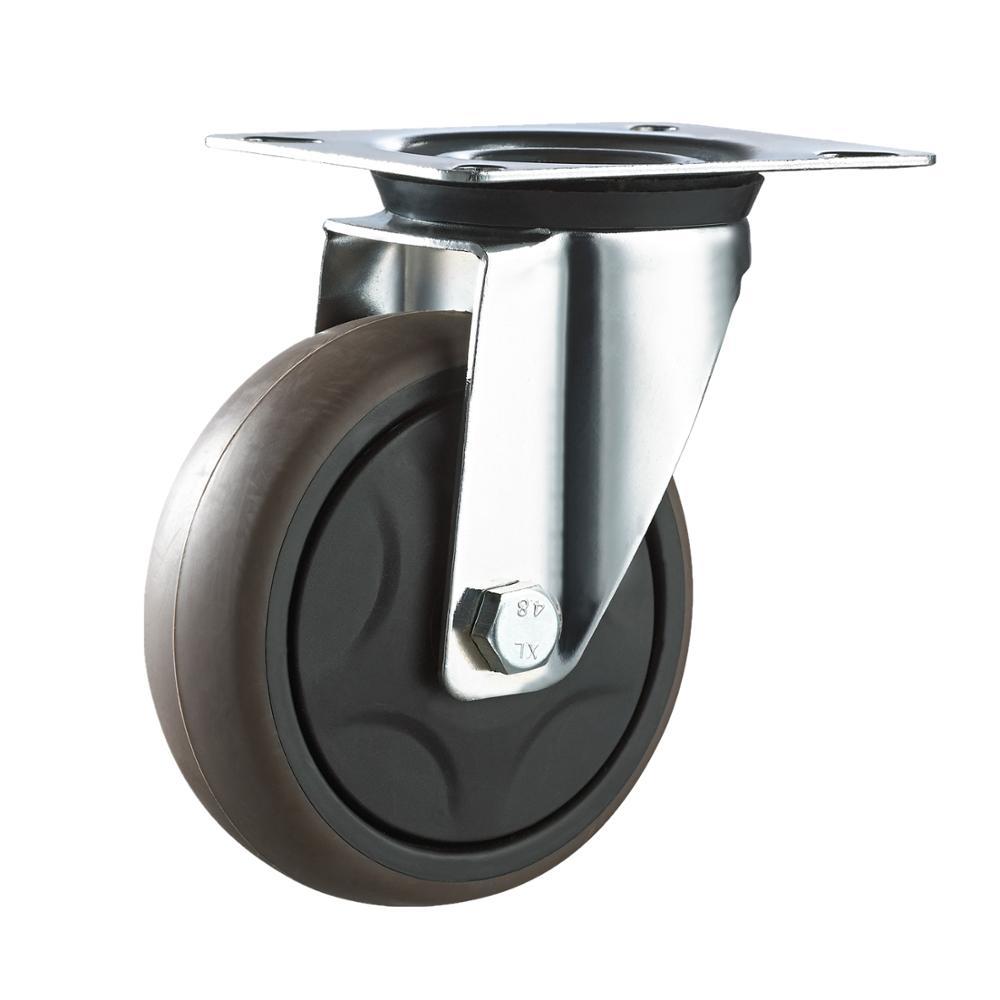 Made In China Industrial 100mm 4 Inch Moving Trolley Thermoplastic Rubber TPR Swivel Caster Wheel