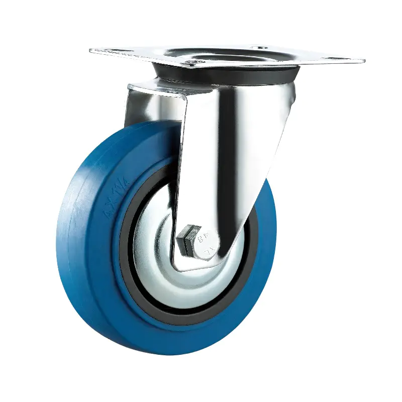 Swivel industrial rubber retractable casters