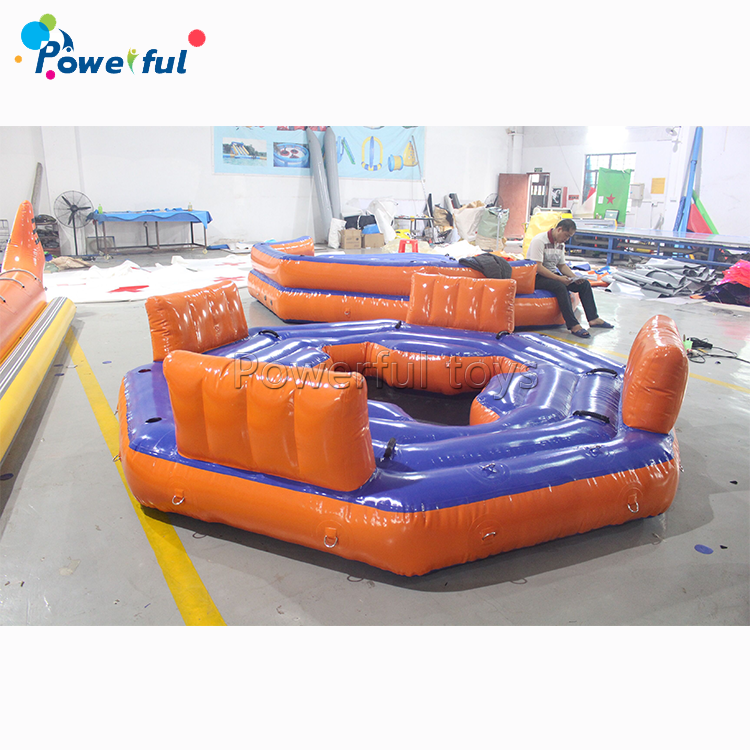 4-Person Commercial grade tropical tahiti floating island swimmingpool Inflatable Floating Island
