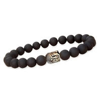 Cheap fashion black beads budda bracelet