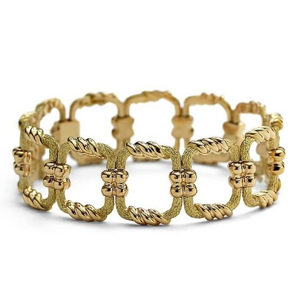 Custom hollow square dubai gold bracelet latest models