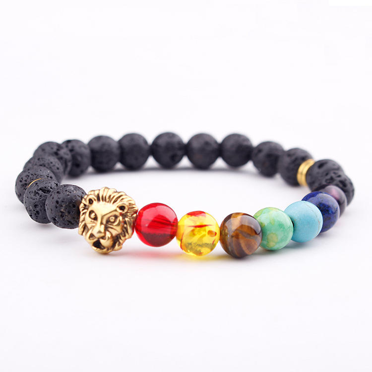 product-BEYALY-Boutique Buddhism Colored Stone Lion Design Buddha Bracelet-img-2