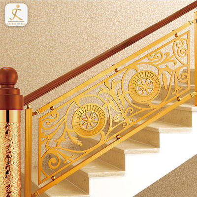 Luxury hotels indoor stainless steel gold baluster malaysia stainless steel designs residential diy stair railing